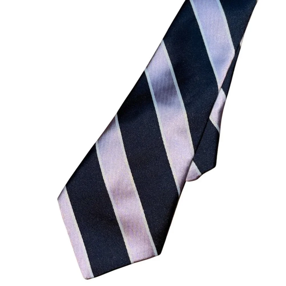 Gymboree Boys Striped Boys Tie-Light Purple/Navy-Ages 3+-GUC